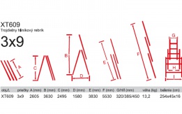 Rebrík trojdielny 3x9 AL