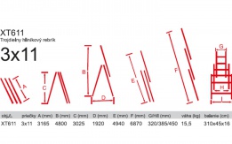 Rebrík trojdielny 3x11 AL